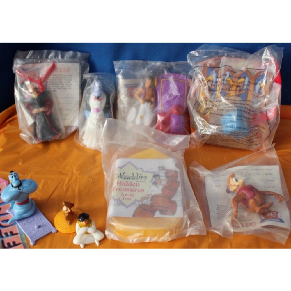 Vintage 9 Piece Assorted Disney Aladdin Burger King Kids Club McDonald's Toys